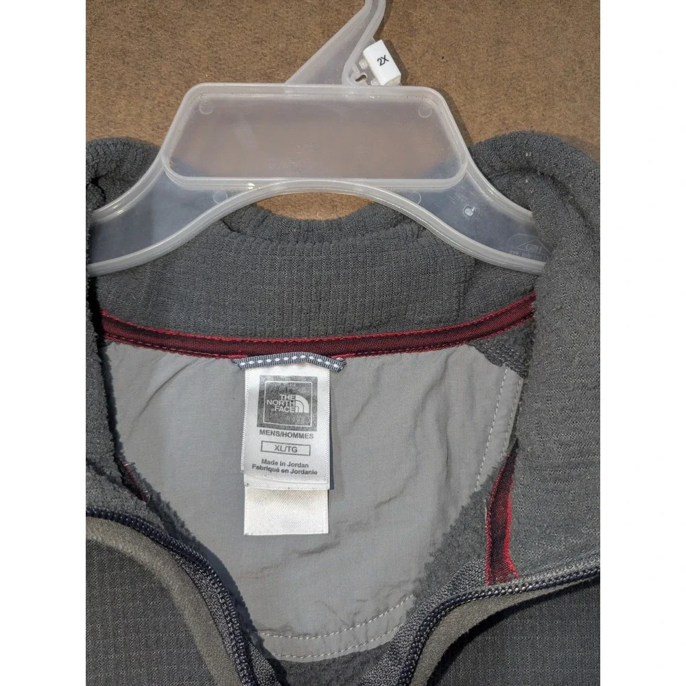 The North Face Mens XL Gray Waffle Knit Quarter Zip Fleece Pullover Jacket